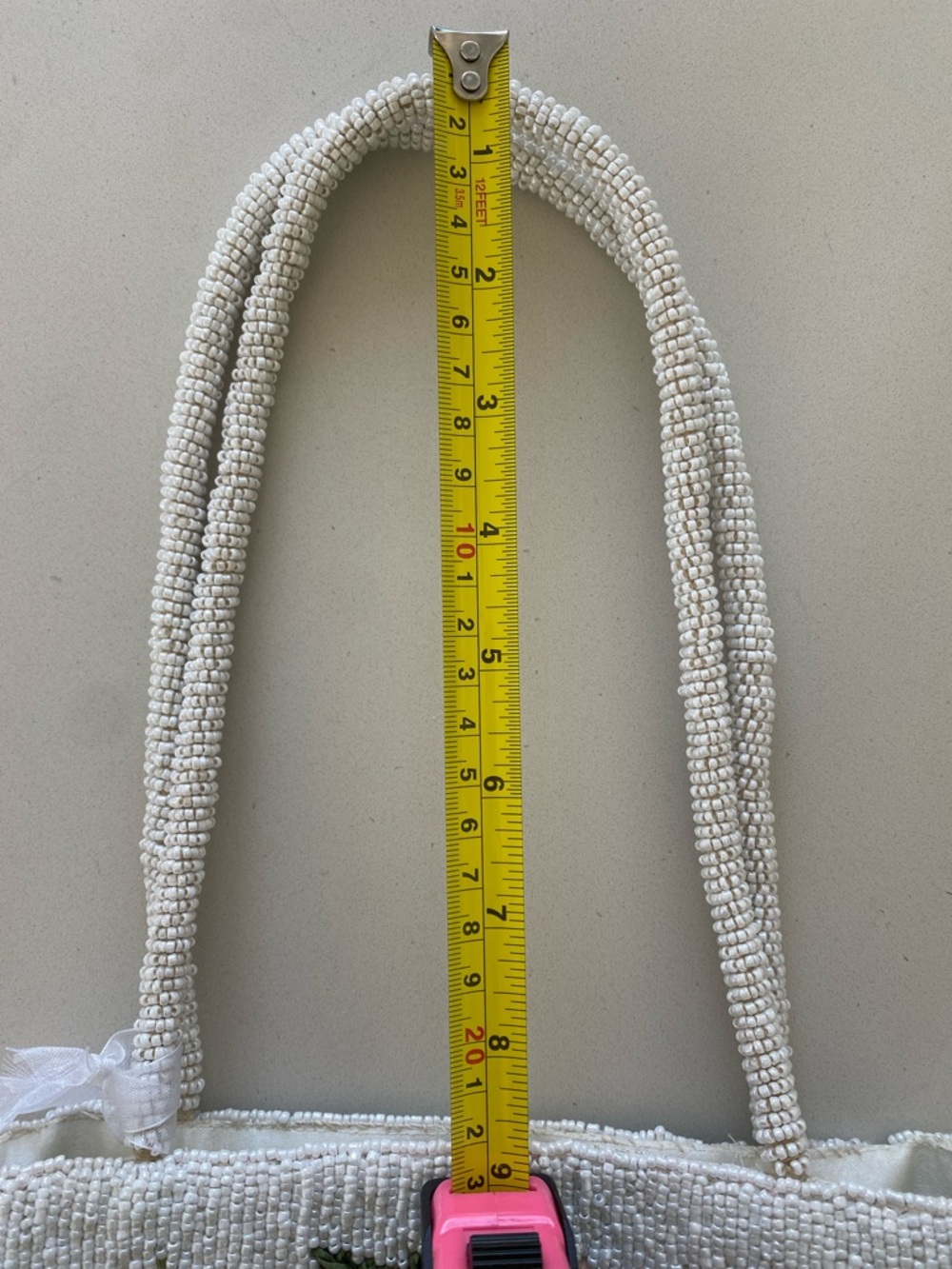 Handcrafted in India White Beaded Strawberry Shoulder Bag - Picture 10 of 11